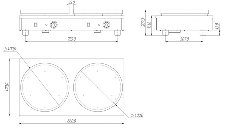 Блинница Grill Master Ф2БЭ 400 мм