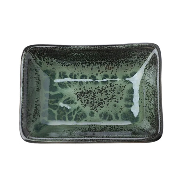 Соусник Малахит для соевого соуса 50 мл 95х70 мм фарфор черный