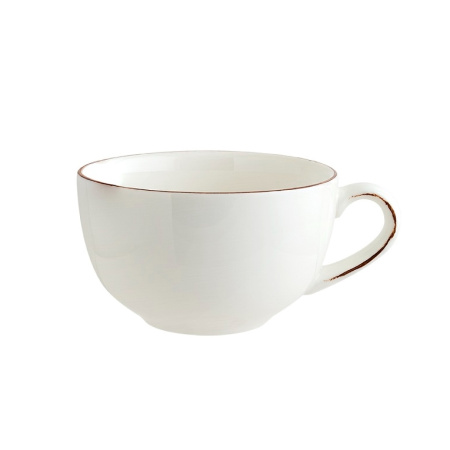 Чашка чайная Bonna Ретро 350 мл коричневый край (блюдце 69668)