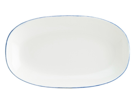 Фото Блюдо Bonna Ретро 340x190 мм синий край Блюдо Bonna Ретро 340x190 мм синий край
