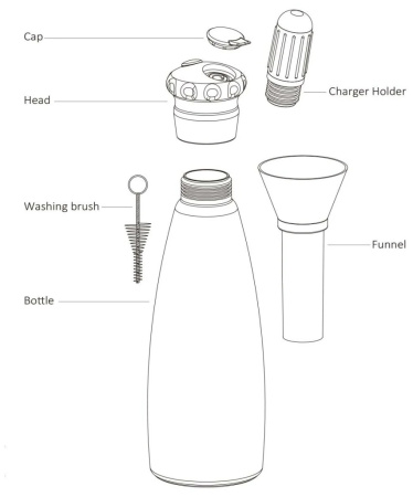 Сифон для содовой MOSA SODA MULTI 1 л сталь
