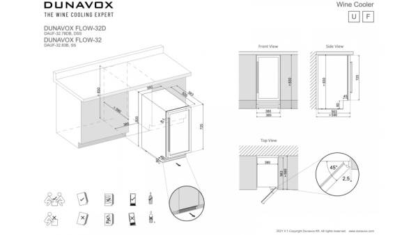 Винный шкаф Dunavox DAUF-32.83