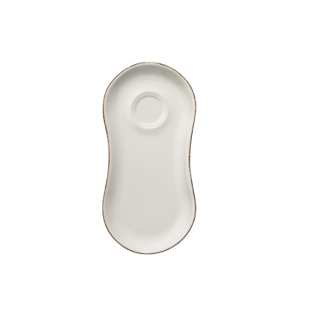 Блюдце Bonna Ретро 250x120 мм коричневый край (чашка 70336, 69666)