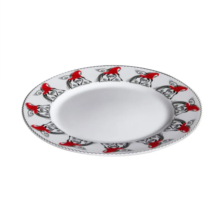 Тарелка Мезень Классик Кони Д=250 мм фарфор белый