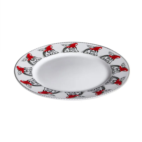 Тарелка Мезень Классик Кони Д=250 мм фарфор белый