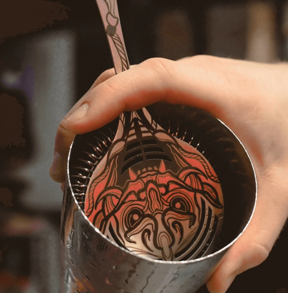 Фото Стрейнер Cocktail design Hannya by Tattoo.Darina Стрейнер Cocktail design Hannya by Tattoo.Darina от магазина ligabarshop.ru