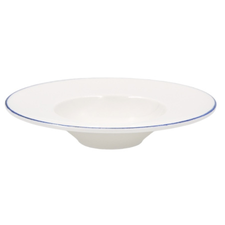 Тарелка для пасты Bonna Ретро 400 мл синий край