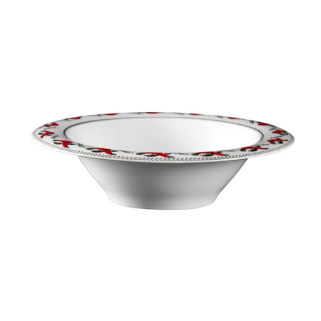 Тарелка Мезень Эстет Гуси Д=220 мм фарфор белый