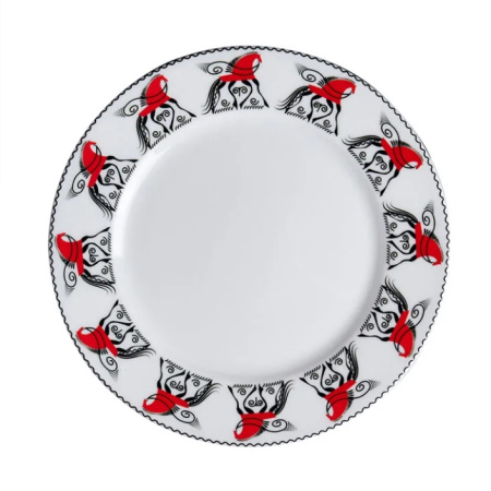 Тарелка Мезень Классик Кони Д=250 мм фарфор белый